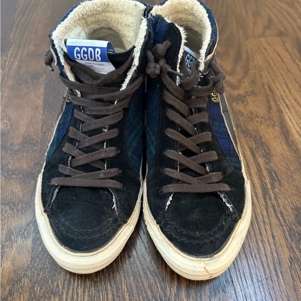 Golden Goose Slide High Top Plaid Skate Sneakers size 36 (6) - Picture 7 of 9